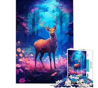Puzzle da 1000 pezzi per adulti cervo fantasy pixel art gioco impossibile gioco educativo sfida giocattolo divertente regalo migliora la memoria (dimensioni 38x52cm)