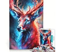 Puzzle da 1000 pezzi per adulti Cervo mistico al neon gioco educativo difficile e stimolante gioco unico e avvincente 38x52cm