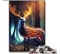 Puzzle da 1000 pezzi per adulti, cervo mistico nella foresta, puzzle in legno per adulti, dimensioni 50x75cm, attività per famiglie, rompicapo, arredamento per la casa, regalo per le feste.