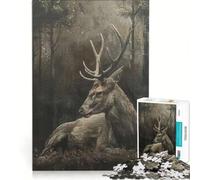 Puzzle da 1000 pezzi per adulti Cervo nella foresta mistica Gioco interattivo Taglio di precisione Regalo di compleanno Regalo 38x52cm