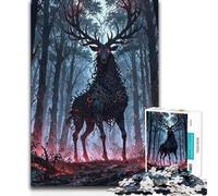 Puzzle da 1000 pezzi per adulti Cervo nella foresta oscura Difficile Gioco rilassante Adatto dai 14 anni in su 38x26cm