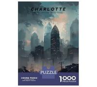 Puzzle Da 1000 Pezzi Per Adulti Charlotte Skyline Horizon Puzzle Per Adulti Gioco Pratico Sfida Difficile Gioco Impegnativo Regali 38x26cm/1000pcs