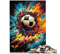Puzzle da 1000 pezzi per adulti che disegna un puzzle di calcio per gioco educativo sfida giocattolo 19,7 "x 29,5" Regali di Natale