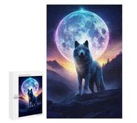Puzzle da 1000 pezzi per adulti che ululano alla luna adolescenti puzzle giocattolo decorazione da parete decorazione perfetta impegnativo per completare 1000 pezzi