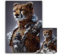 Puzzle da 1000 pezzi per adulti Cheetah King Puzzle in legno perfetti per Halloween, Natale, regalo di compleanno 50x75CM/19,68x29,52 pollici