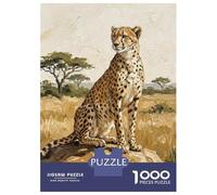 Puzzle Da 1000 Pezzi Per Adulti Cheetah Sitting on A Rock Puzzle Per Adulti Gioco Per Famiglie Un'opera D'arte Regali Unici Per Compleanno E Natale 52x38cm/1000pcs