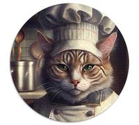 Puzzle da 1000 pezzi per adulti, Chef Cat, puzzle in cartone, opera d'arte, decorazione, giocattolo di intelligenza per giochi al chiuso in famiglia (67,5x67,5cm)