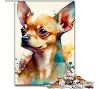 Puzzle da 1000 pezzi per adulti Chihuahua Acquerello Anima Puzzle impegnativi per il divertimento in famiglia Perfetto per le vacanze, serate di gioco interattive Dimensioni 50X75CM