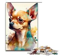 Puzzle da 1000 pezzi per adulti Chihuahua Acquerello Anima Puzzles Regali di compleanno regali per adolescenti dai 14 anni in su 75x50 cm