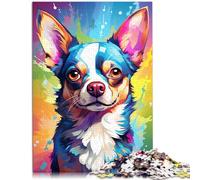 Puzzle da 1000 pezzi per adulti Chihuahua Dog Art Cartoon Jigsaw Puzzle da collezione artisti, 50 x 74,9 cm, per adolescenti dai 14 anni in su