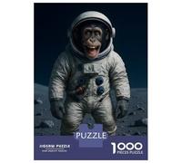Puzzle Da 1000 Pezzi Per Adulti Chimpanzee Astronaut on The Moon Puzzle Per Adulti Gioco Pratico Antistress Regali Di Compleanno E Unici 52x38cm/1000pcs
