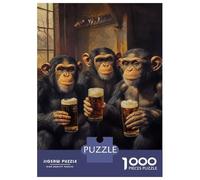 Puzzle Da 1000 Pezzi Per Adulti Chimps Enjoy Beer Together-1 Puzzle Per Adulti Gioco Pratico Migliora La Memoria Riduzione Dello Stress Regali 38x26cm/1000pcs