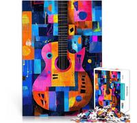 Puzzle da 1000 pezzi per adulti Chitarra con geometria espressionista - Musica astratta vibrante Gioco a quiz Regalo per i compleanni 75x50cm