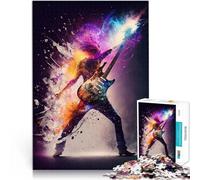 Puzzle da 1000 pezzi per adulti Chitarrista Musica Energia Gioco impegnativo e gioco in famiglia con poster abbinato e foglio di quiz 38x26cm