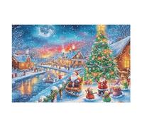 Puzzle Da 1000 Pezzi Per Adulti Christmas Town 1000 PCS 75x50cm Durevole Riutilizzabile Regalo Di Compleanno Perfetto Per Amanti Del Puzzle Famiglia Amici