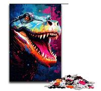 Puzzle da 1000 pezzi per adulti Ci sono molti schizzi colorati intorno al coccodrillo Gioco impegnativo Un'opera d'arte adatta per adolescenti dai 14 anni in su Dimensioni 75x50 cm
