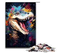 Puzzle da 1000 pezzi per adulti Ci sono molti schizzi colorati intorno al gioco del coccodrillo Decorazione perfetta per adolescenti dai 14 anni in su Dimensioni 75x50 cm