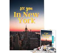 Puzzle da 1000 pezzi per adulti Ci vediamo a New York - Gioco di puzzle pratico per adulti assemblaggio di modelli regalo di compleanno (Dimensioni 38x26cm)