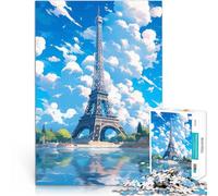 Puzzle da 1000 pezzi per adulti Cieli azzurri Parigi Difficile da completare ma divertente e umoristico Gioco educativo per compleanno e Natale 38x26cm