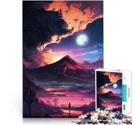 Puzzle da 1000 pezzi per adulti Cielo magico e luna blu per il giocattolo di sfida del gioco educativo Gioco educativo per compleanno e Natale 52x38cm