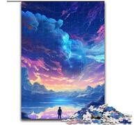 Puzzle da 1000 pezzi per adulti,cielo nero con nuvole arcobaleno,in legno,perfetto come decorazione fai da te o regalo di compleanno,50x75cm,gioco rompicapo per adolescenti,perfetto regalo di Natale