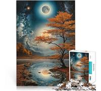Puzzle da 1000 pezzi per adulti Cielo notturno autunnale su un mondo alieno Sfida difficile è ideale come regalo per tutta la famiglia 52x38cm