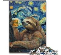 Puzzle da 1000 pezzi per adulti, cielo notturno, bradipo che beve, giochi, giocattoli, compleanno e regali per età 14 anni in su dimensioni 26x38cm