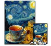 Puzzle da 1000 pezzi per adulti, cielo notturno, caffè, puzzle in cartone, giochi educativi, migliora l'amore tra coppie dai 14 anni in su, 26x38cm