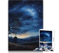 Puzzle da 1000 pezzi per adulti Cielo notturno con stelle Goditi ore di relax tranquille e accoglienti Giocattolo artigianale resistente e dal taglio netto Dimensioni 38x26cm