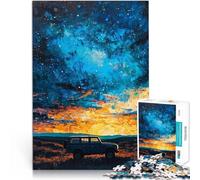 Puzzle da 1000 pezzi per adulti Cielo notturno e veicoli fuoristrada Giocattoli antistress Lista dei desideri con Babbo Natale 52x38cm