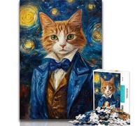Puzzle da 1000 pezzi per adulti Cielo notturno Gatto del cielo notturno 1000 pezzi per adulti, interessante riduzione dello stress Interazione genitore-figlio (dimensioni 38x26cm)