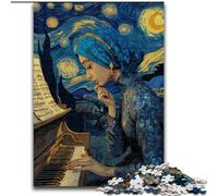 Puzzle da 1000 pezzi per adulti, cielo notturno, pianoforte, puzzle per adulti da 1000 pezzi, sviluppa le capacità di coordinazione occhio-mano, perfetto come regalo di compleanno (dimensioni 50x75cm)