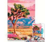 Puzzle da 1000 pezzi per adulti cielo rosa Joshua Tree gioco per famiglie rilassante e stimolante per la mente collezione d'artista belle arti 38x52cm