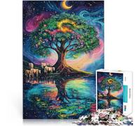 Puzzle da 1000 pezzi per adulti Cielo stellato albero della vita Gioco impegnativo e gioco in famiglia Adatto per la decorazione del desktop 38x26cm