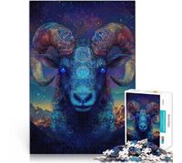 Puzzle da 1000 pezzi per adulti Cielo stellato e pecore Antistress Vacanza in patria Uccidere il tempo con poster abbinato e foglio di quiz 75x50cm