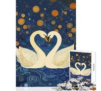 Puzzle da 1000 pezzi per adulti "Cigni nella notte stellata" - Gioco interattivo per tutta la famiglia antistress e divertente per ridurre lo stress (26x38cm)