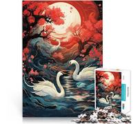 Puzzle da 1000 pezzi per adulti Cigno al chiaro di luna Antistress Vacanza in patria Uccidere il tempo Giocattoli per la decorazione della casa 52x38cm