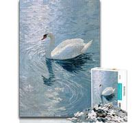 Puzzle da 1000 pezzi per adulti "Cigno bianco nel lago", 1000 pezzi per adolescenti, antistress, regalo divertente per trascorrere il tempo in casa (50x75cm)
