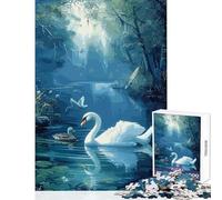 Puzzle da 1000 pezzi per adulti Cigno nella foresta Giocattoli antistress Regalo di compleanno Gioco rompicapo Migliora l'amore tra coppie Dimensioni 50x75cm