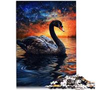 Puzzle da 1000 pezzi per adulti "cigno nero" giochi rilassanti 50 x 70 cm con parti completamente intrecciate a caso, 14 anni