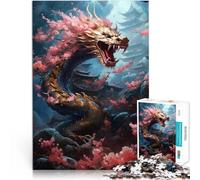Puzzle da 1000 pezzi per adulti Ciliegia drago giapponese Giocattoli di gioco impegnativi Decorazione murale Regali unici per compleanno e Natale 52x38cm