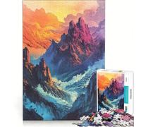 Puzzle da 1000 pezzi per adulti "Cime incantate al crepuscolo", gioco impossibile, sfida difficile, per rafforzare l'amore tra le coppie 38x26cm