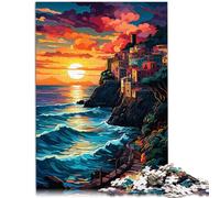 Puzzle da 1000 pezzi per adulti Cinque Terre divertenti giochi di famiglia 26 x 38 cm impegnativi da completare ma divertente e divertente per bambini dai 14 anni in su