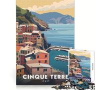Puzzle da 1000 pezzi per adulti Cinque Terre Italia,taglio preciso,decorazione,gioco di concentrazione,regalo,gioco libero,decorazione natalizia da parete (38x52cm)