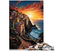 Puzzle da 1000 pezzi per adulti Cinque Terre, modello da completare, ma divertente e divertente per adolescenti dai 14 anni in su, 26 x 38 cm