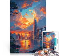 Puzzle da 1000 pezzi per adulti città al tramonto compito di pensiero per 26 x 38 cm per alleviare lo stress sfida difficile per adolescenti dai 14 anni in su