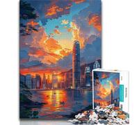Puzzle da 1000 pezzi per adulti città al tramonto per adolescenti sfida di intelligenza cerebrale giocattoli avvincenti per la decorazione della casa 75x50cm