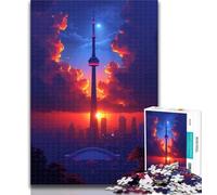 Puzzle da 1000 pezzi per adulti Città al tramonto Puzzle da 1000 pezzi per adolescenti, giocattoli Giochi educativi Antistress Collezione di artisti, Belle arti 50x75cm