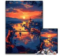 Puzzle da 1000 pezzi per adulti Città al tramonto, puzzle difficili per adulti, ideali per gli innamorati, Capodanno e San Valentino, 26X38CM/10,23x14,96 pollici.