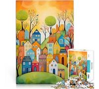 Puzzle da 1000 pezzi per adulti Città arcobaleno Difficile da completare ma divertente e umoristico è ideale come regalo per tutta la famiglia 75x50cm